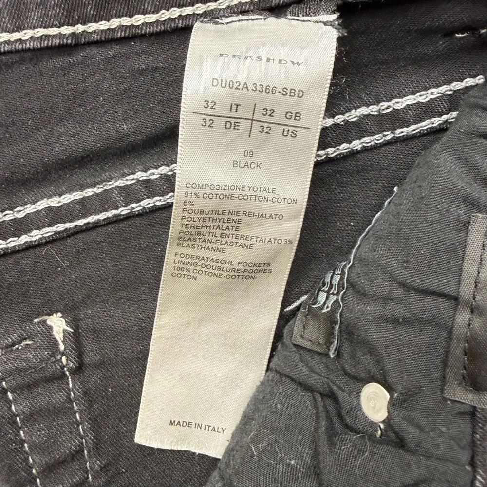 Rick Owens DRKSHDW Detroit Cut black buttonfly jeans men's size 32x31 distressed - Picture 6 of 14